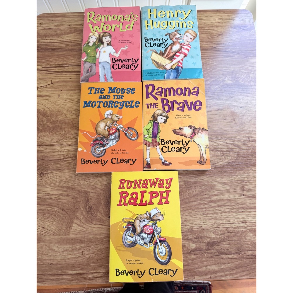 Beverly Cleary Book Lot 5 Ramona Henry Huggins Mouse & the Motorcycle Paperback